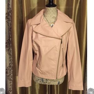 Leather Jacket Blush Pink 100% real leather